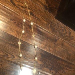 Tory Burch Jewelry - Tory Burch Evie Logo Station Necklace Ivory Pearl Tory Burch Jewelry - Tory Burch Evie Logo Station Necklace Ivory Pearl